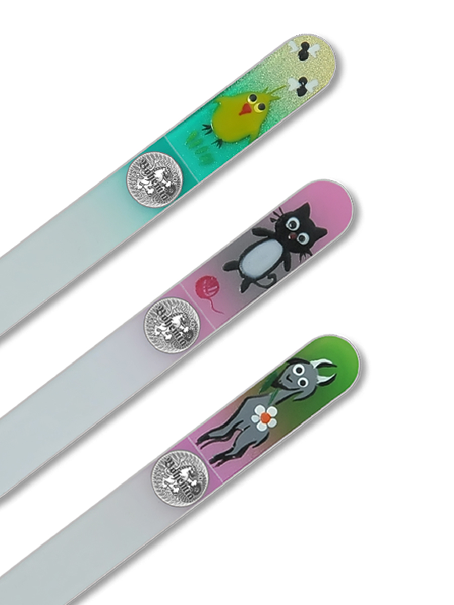 Пилки для ногтей BOHEMIA Czech Glass Nail Files набор пилок 90мм с ручной росписью - фото 3