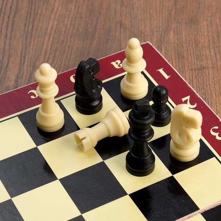 Настольная игра Sima-Land 3 в 1 Карнал нарды шахматы шашки фишки дер фигуры пластик 29х29 см