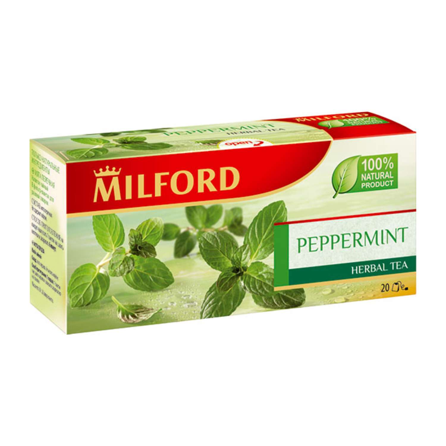 Чай травяной MILFORD мята перечная натуральная 20 пакетиков по 1.5г без кофеина - фото 1