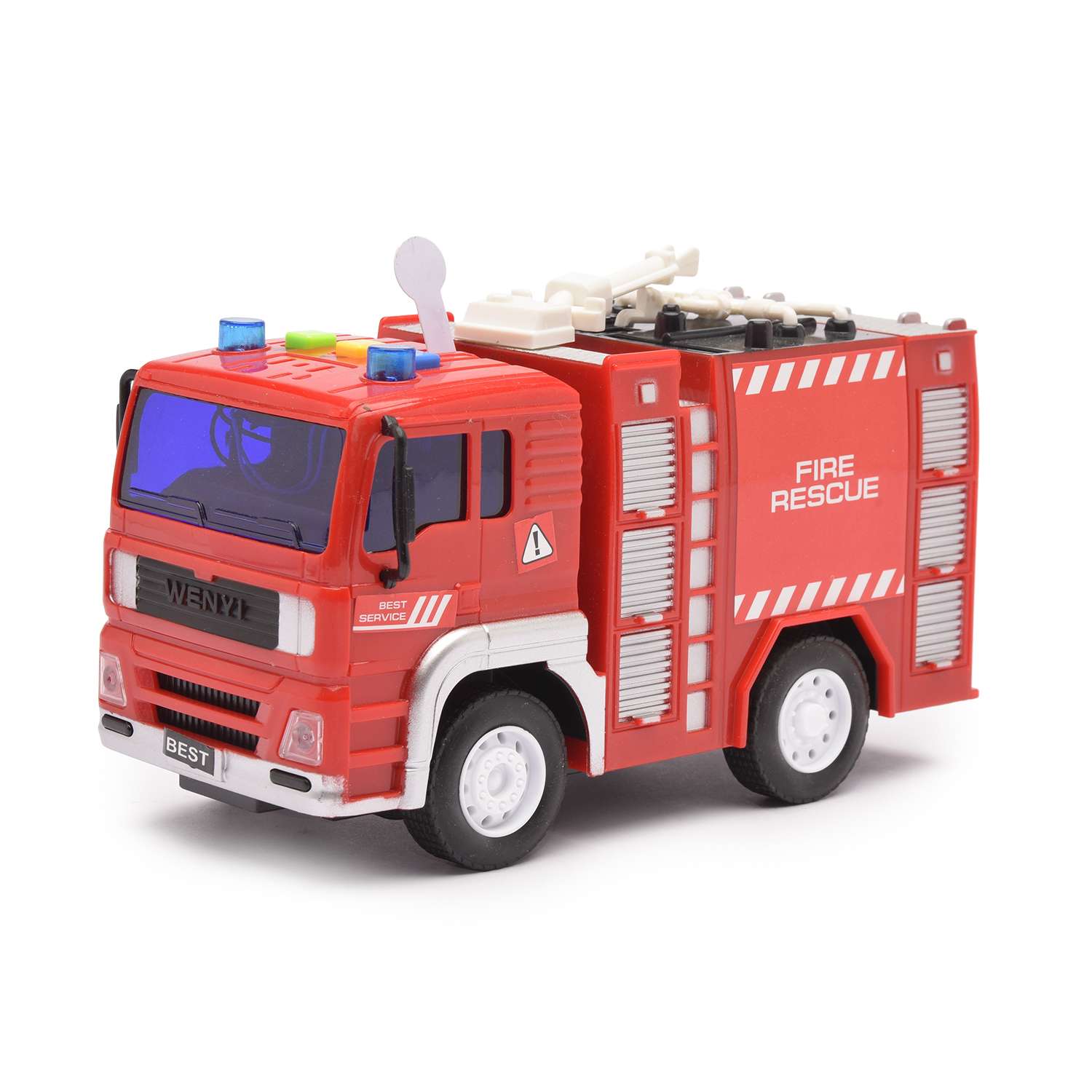 Пожарная машина Devik Toys инерция (свет звук)1:20 3910530 - фото 1