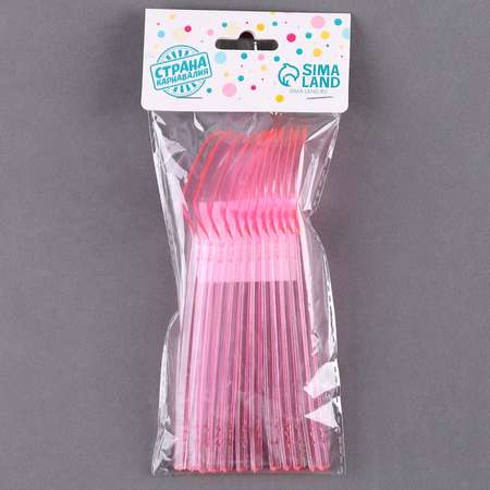 Ложки Страна карнавалия пластиковые набор 12 шт цвет розовый