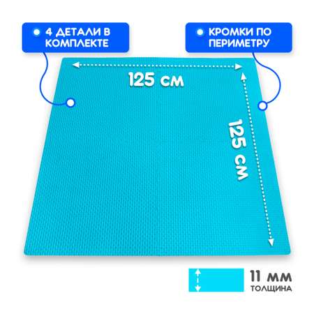 Коврик детский мягкий 60х60 см ECO COVER голубой