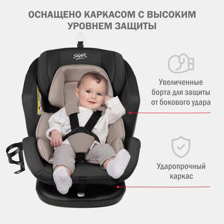 Детское автокресло SIGER Ультра Isofix гр.0+/ I/II/III антрацитово-серый