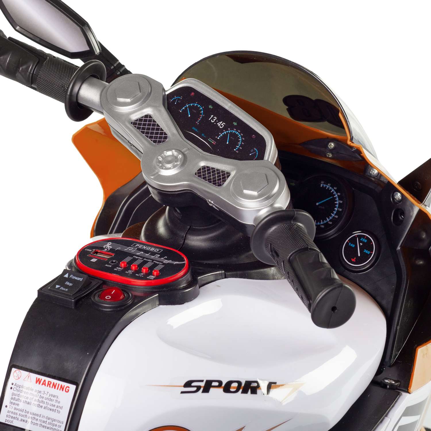 Мотоцикл BABY STYLE на аккумуляторе оранжевый - фото 5