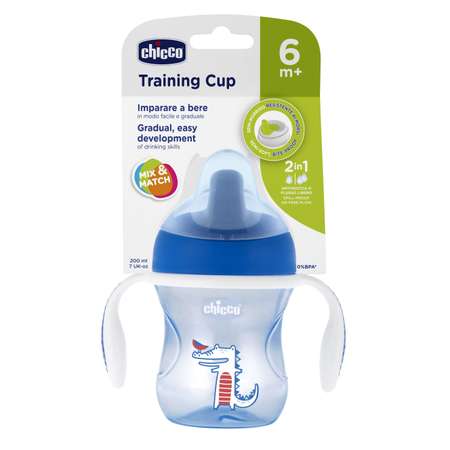 Поильник Chicco Transition Cup с носиком 200мл с 6месяцев Синий