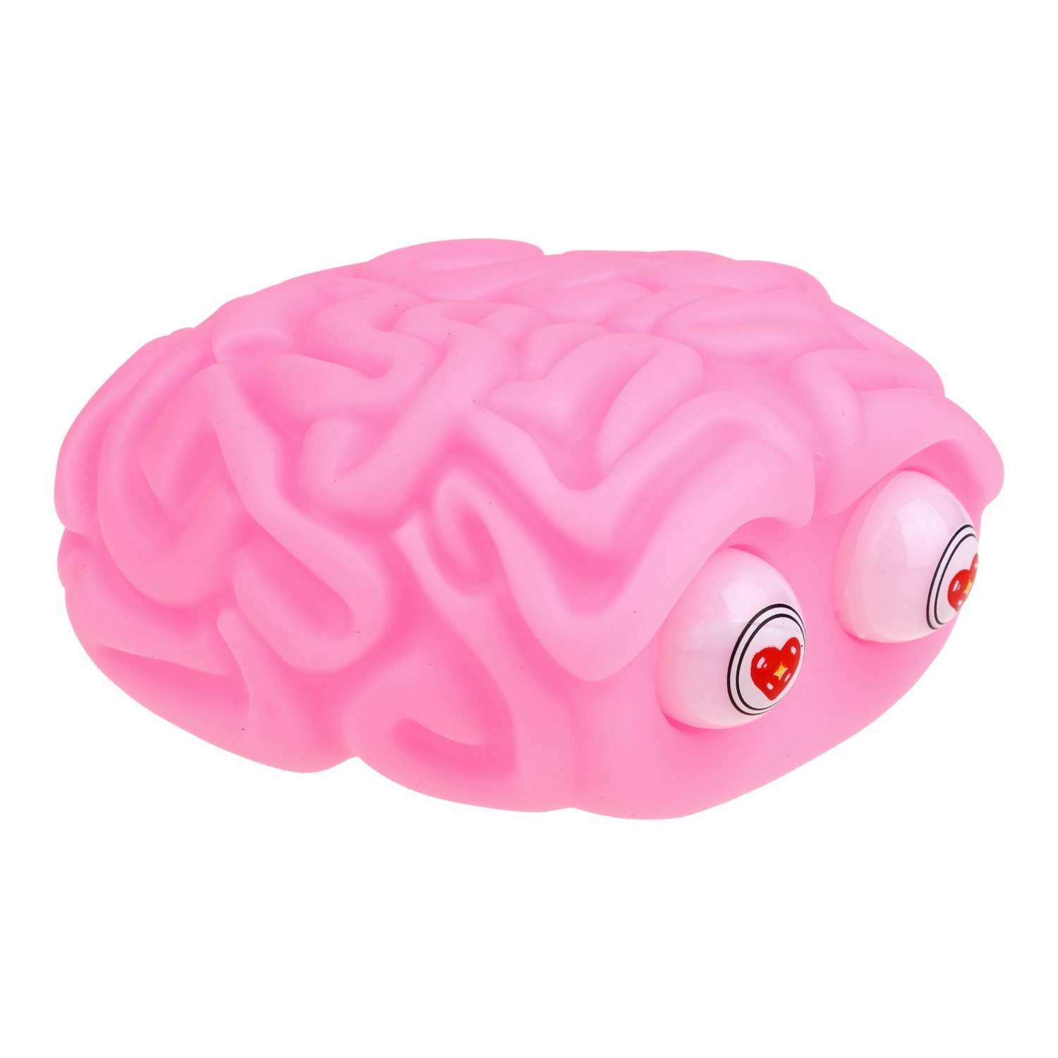 Игрушка-антистресс 1TOY Пучеглаз Мозг розовый - фото 1