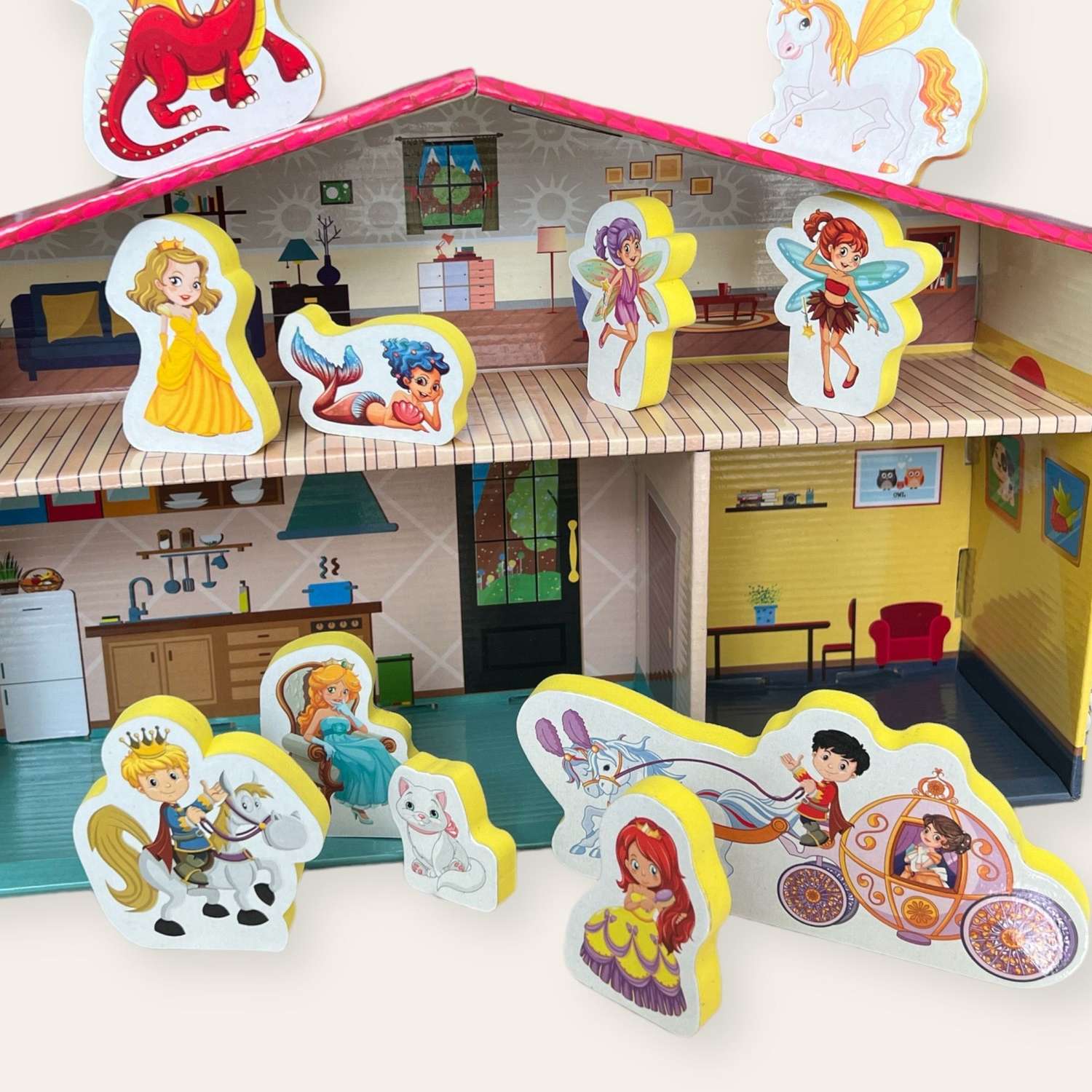 Игровой набор JAGU 3Д макет Дом принцессы с дополненной реальностью 11 фигурок МТ91-488 - фото 4