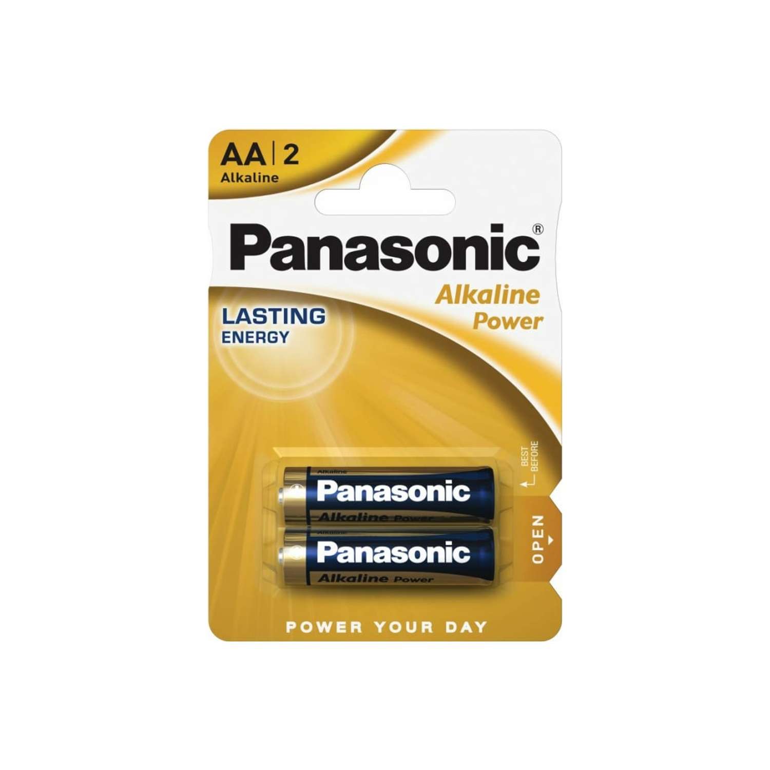 Щелочная батарейка PANASONIC AA Alkaline power в блистере 2шт LR6REB/2BPR - фото 1