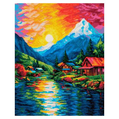 Алмазная мозаика Art on Canvas холст на подрамнике 40х50 см Красочный пейзаж