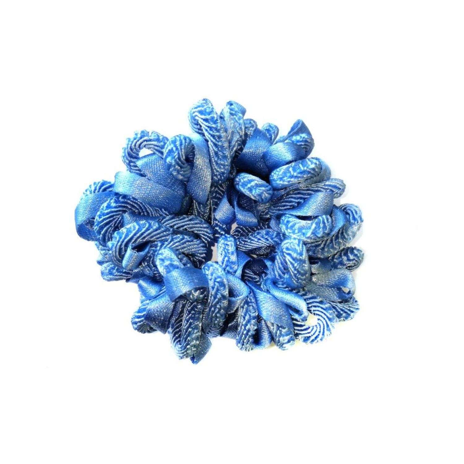 Объёмная резинка для волос Ripoma Петельки голубая - фото 1