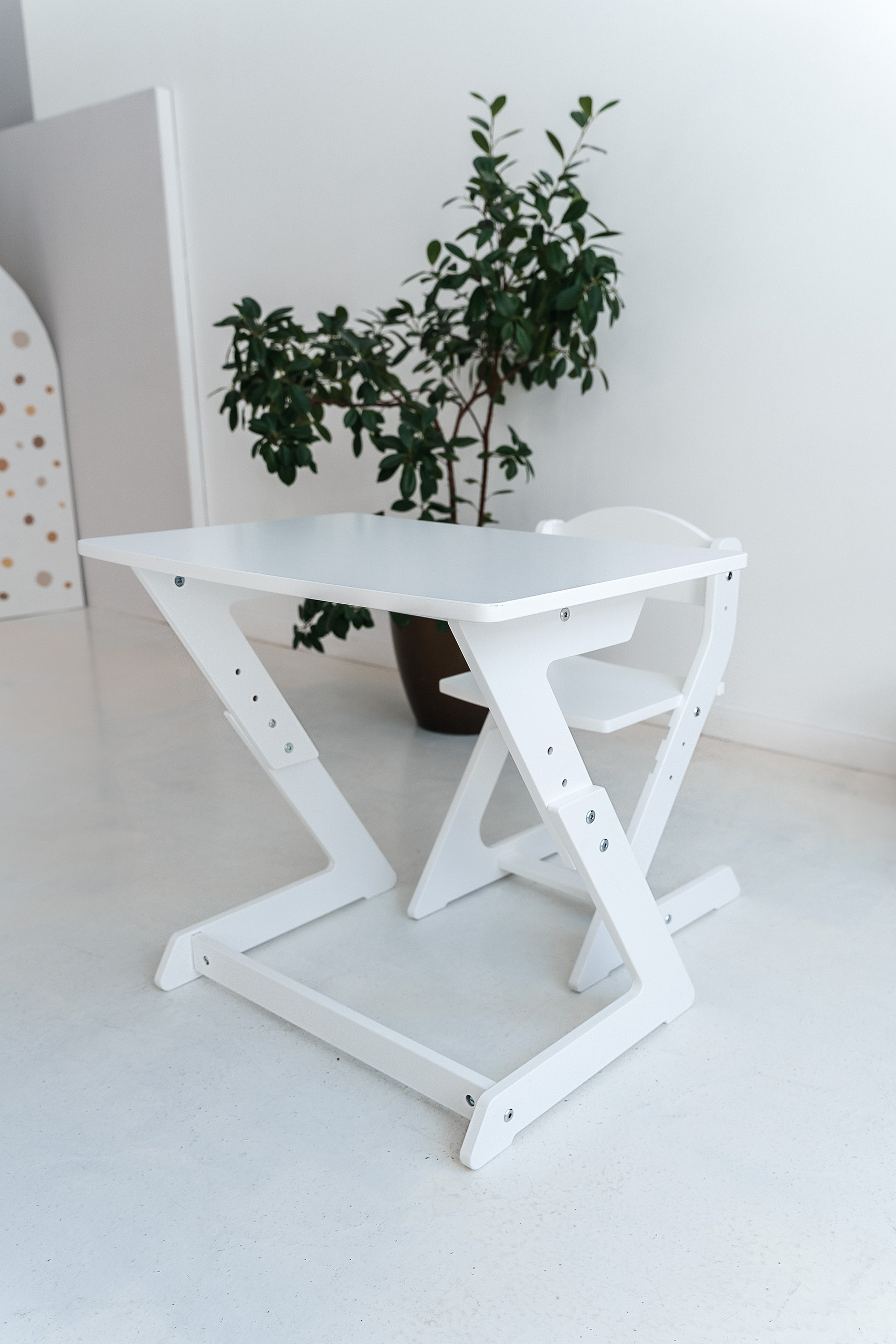 Детский растущий стол и стул Коняша белый - фото 8