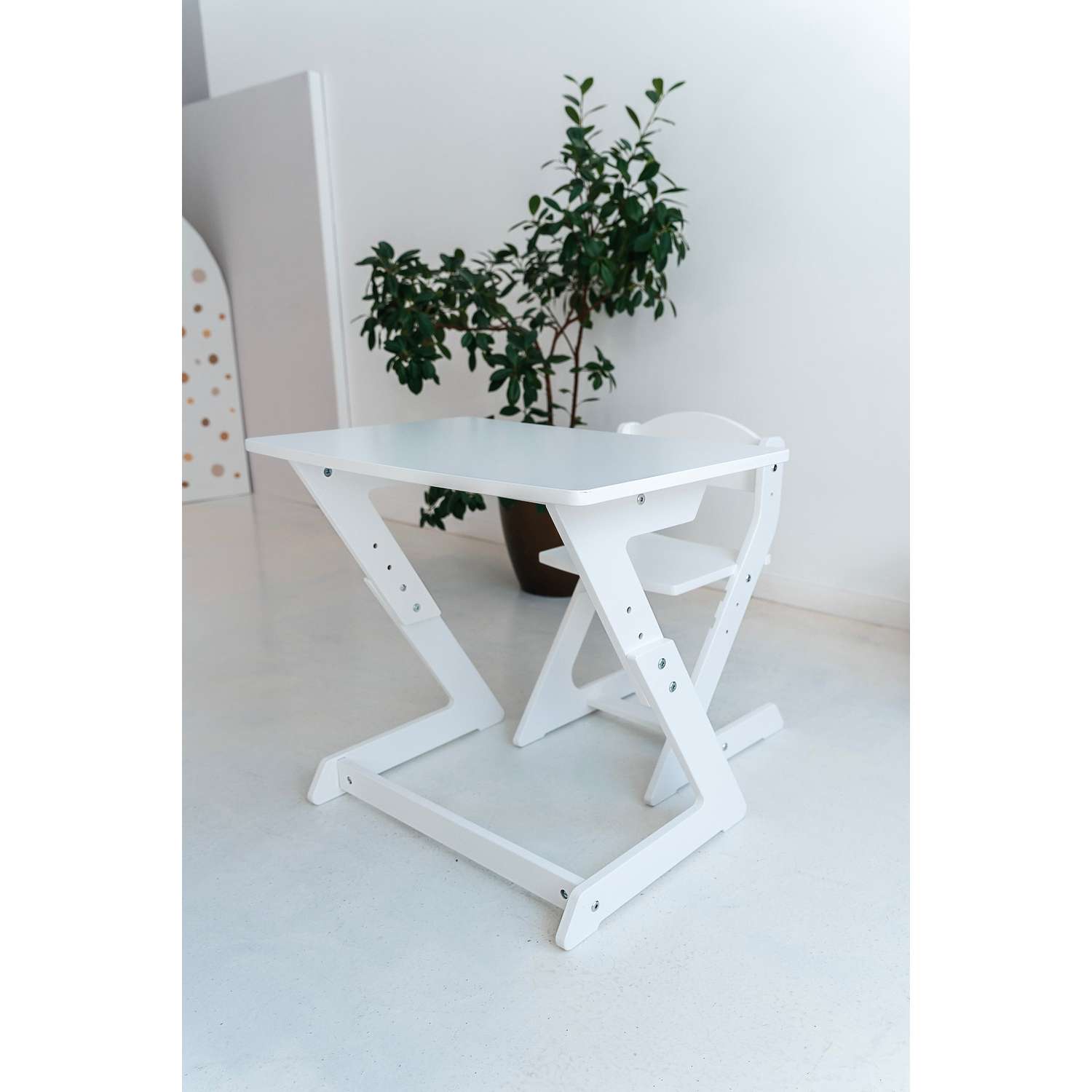 Детский растущий стол и стул Коняша белый - фото 8