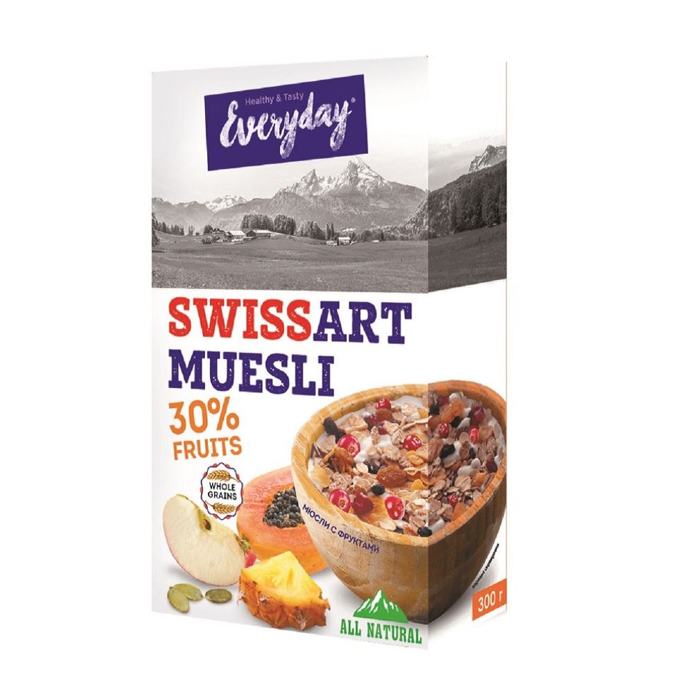 Мюсли Everyday Swiss art muesli с фруктами 300 г - фото 1