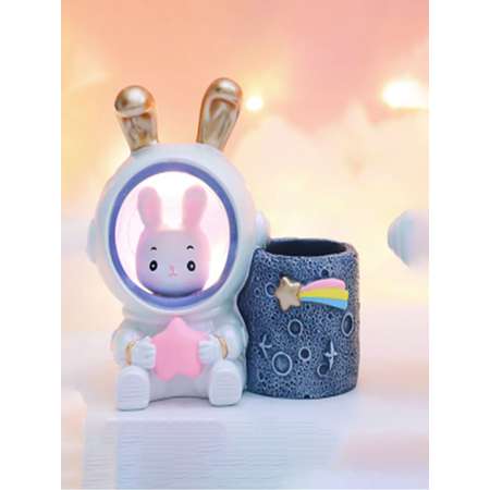 Ночник-подставка iLikeGift для канцелярских принадлежностей Wendy Rabbit pink star