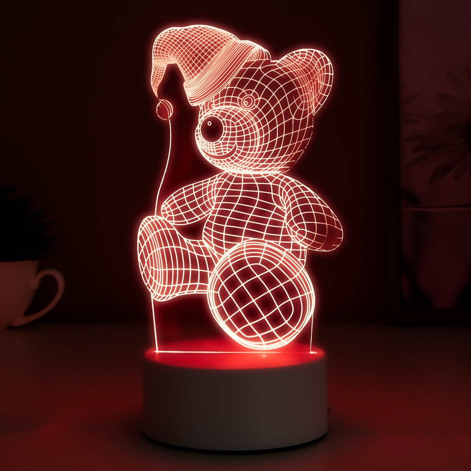 Светильник RISALUX «Мишка в шапке» LED RGB от сети - фото 5