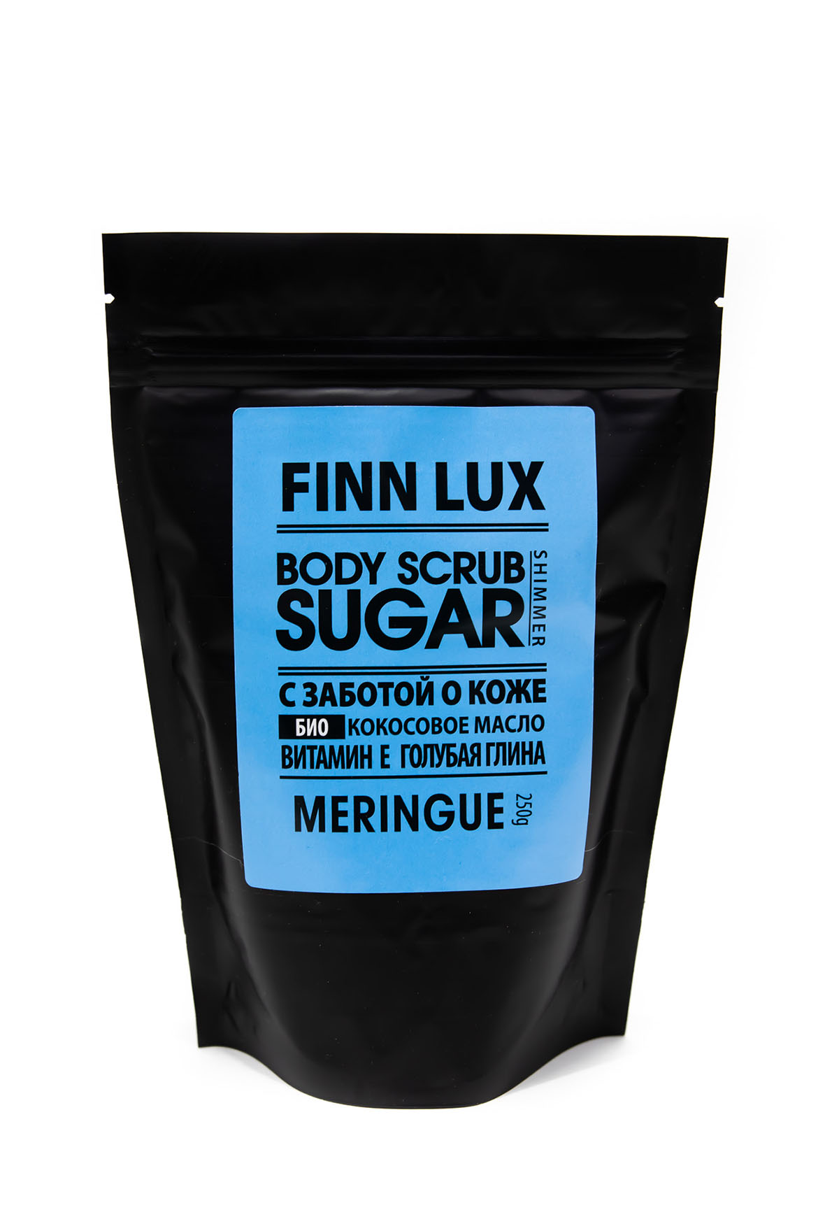 Скраб для тела Finn Lux Скраб сахарный мерцающий с шиммером Meringue 250 г - фото 1