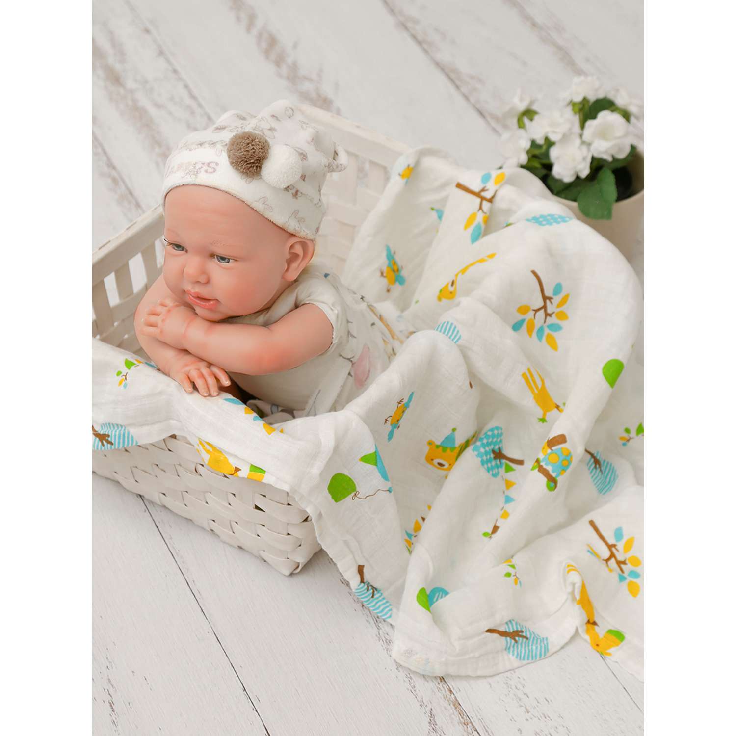 Пеленка муслиновая Baby Nice для новорожденных 120х120 - фото 2
