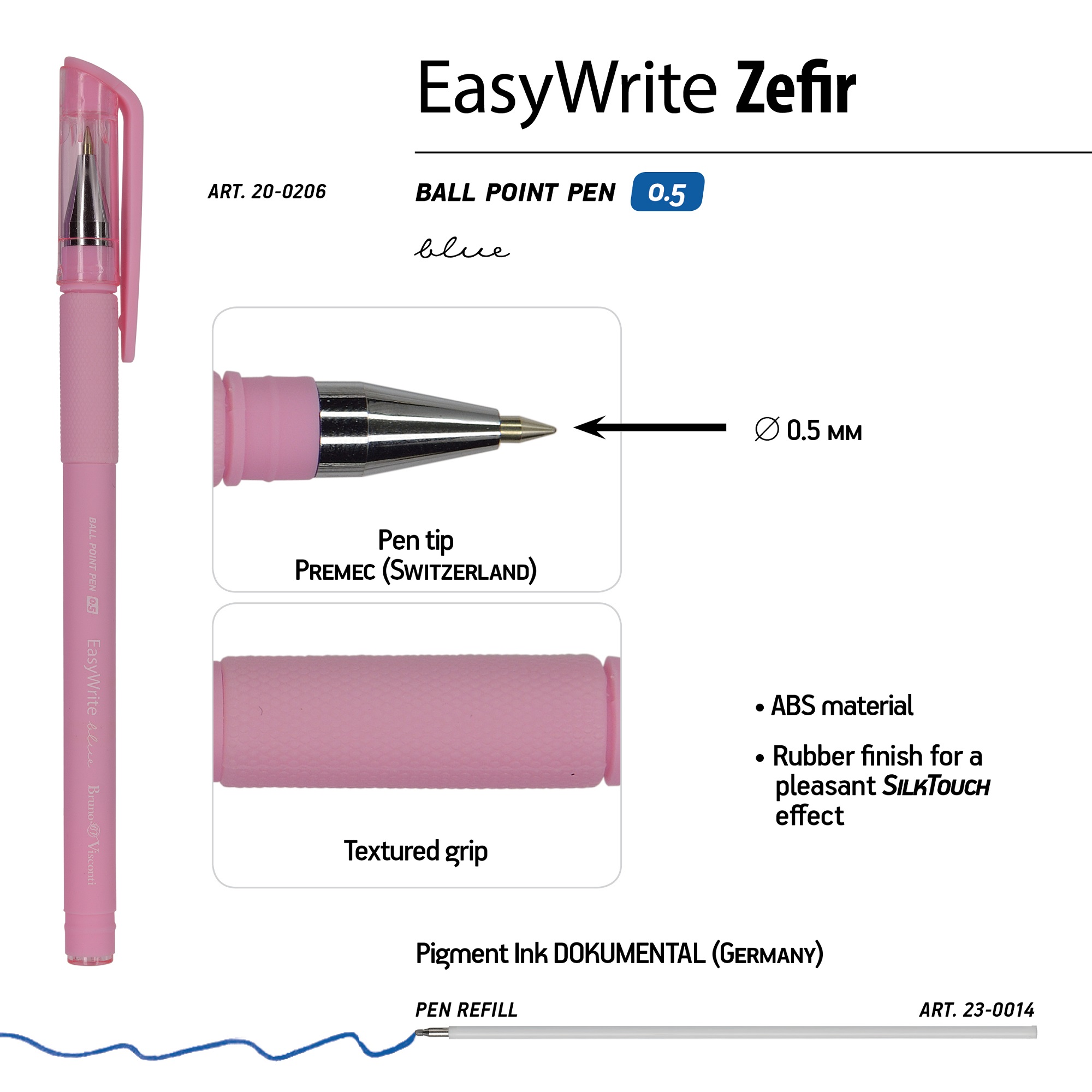 Набор из 24-х шариковых ручек Bruno Visconti EasyWrite Zefir синие - фото 4