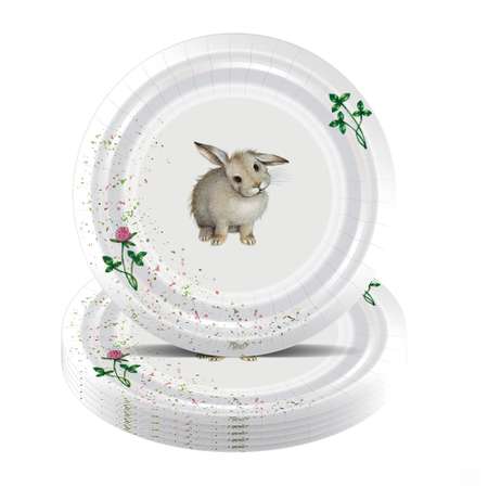 Одноразовые тарелки 23 см 6 шт PrioritY Наглая рыжая морда Кролик