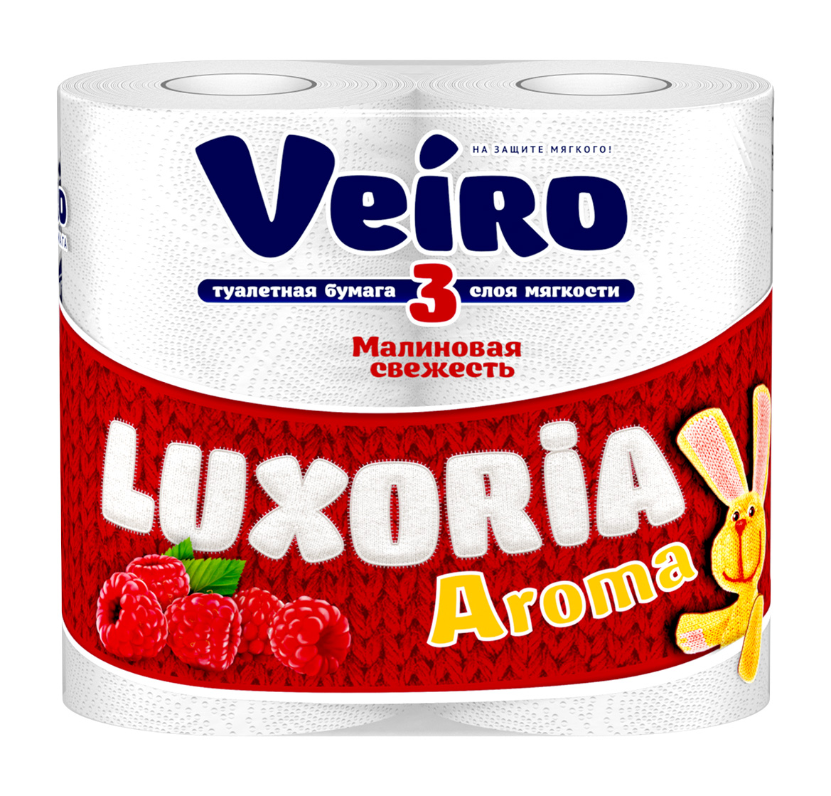 Туалетная бумага Veiro Luxoria Aroma Малиновая свежесть 3слоя/4рулона - фото 1