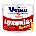 Туалетная бумага Veiro Luxoria Aroma Малиновая свежесть 3слоя/4рулона