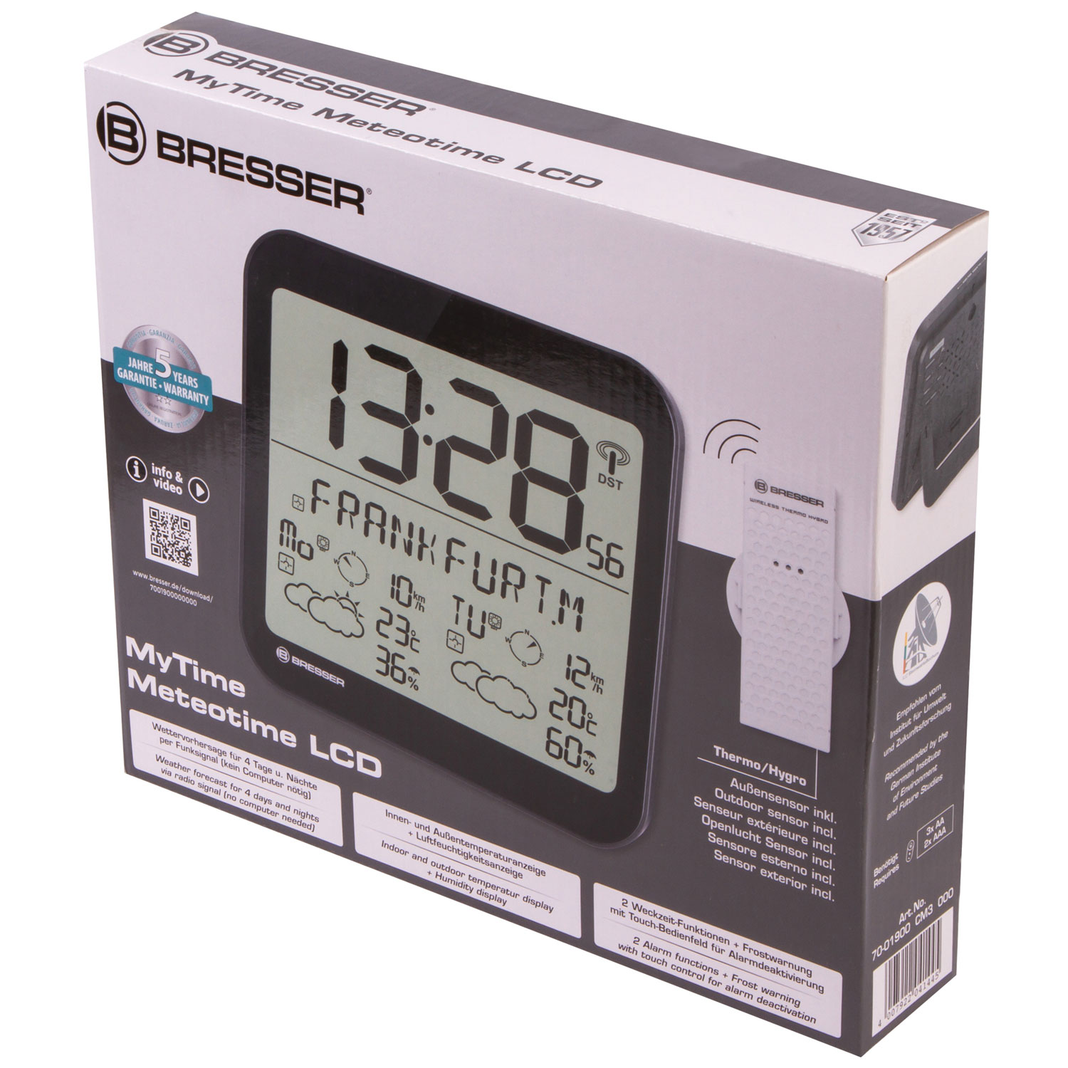 Часы настенные Bresser MyTime Meteotime LCD черные - фото 16