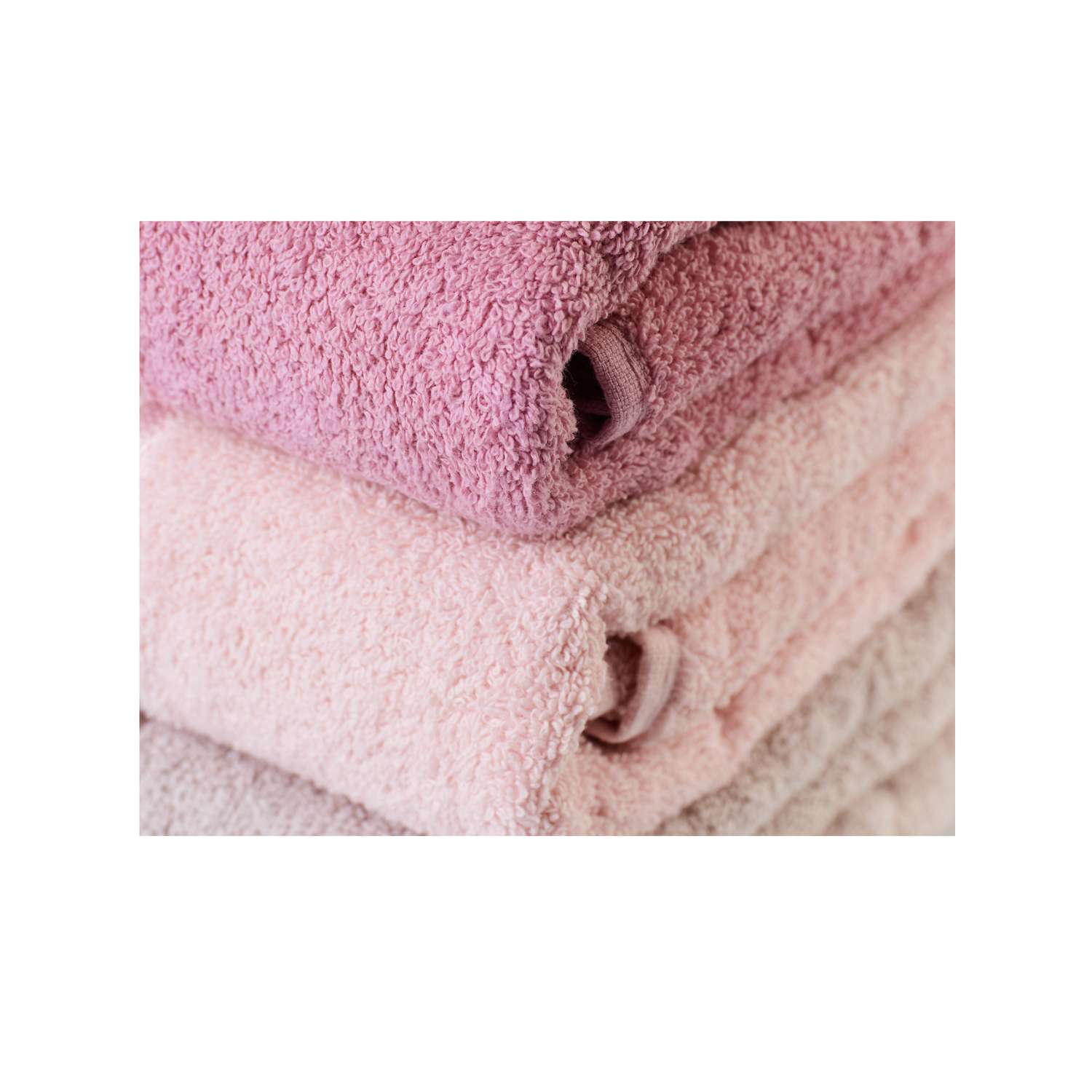 Набор полотенец 3 шт 70х140 см ATLASPLUS светло-розовый розовый серый - фото 5