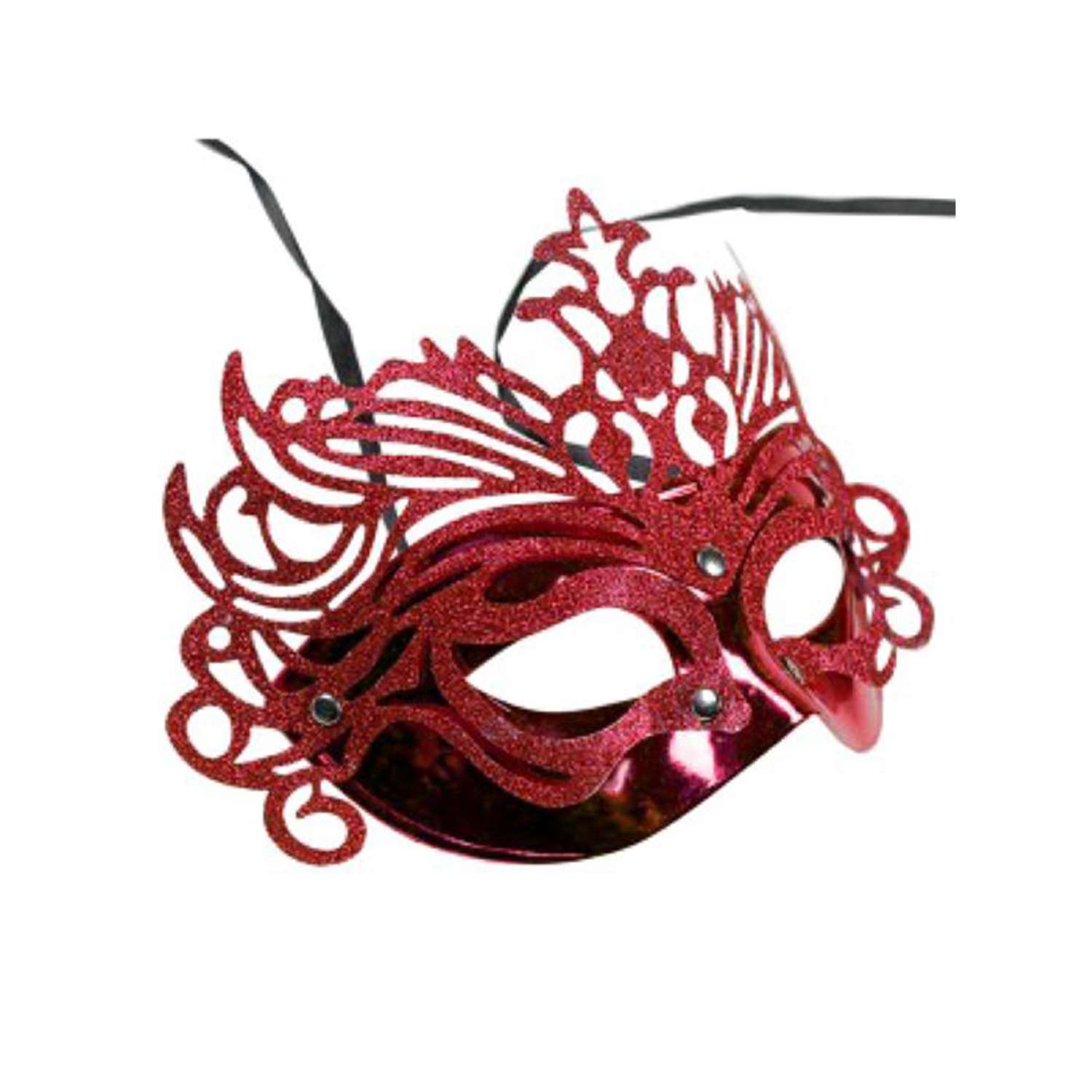 Маскарадная маска Праздник Magic Time красный 87053 - фото 1