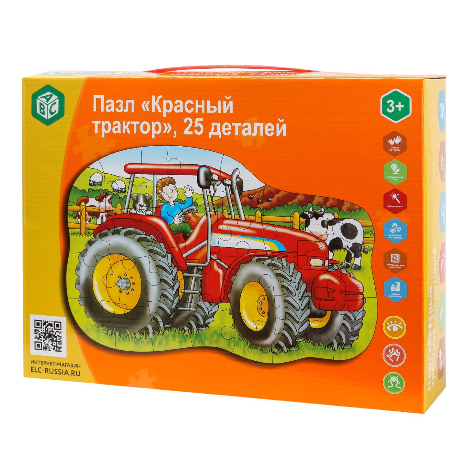 Пазл ABC Красный трактор 25деталей YJ188190041 - фото 1