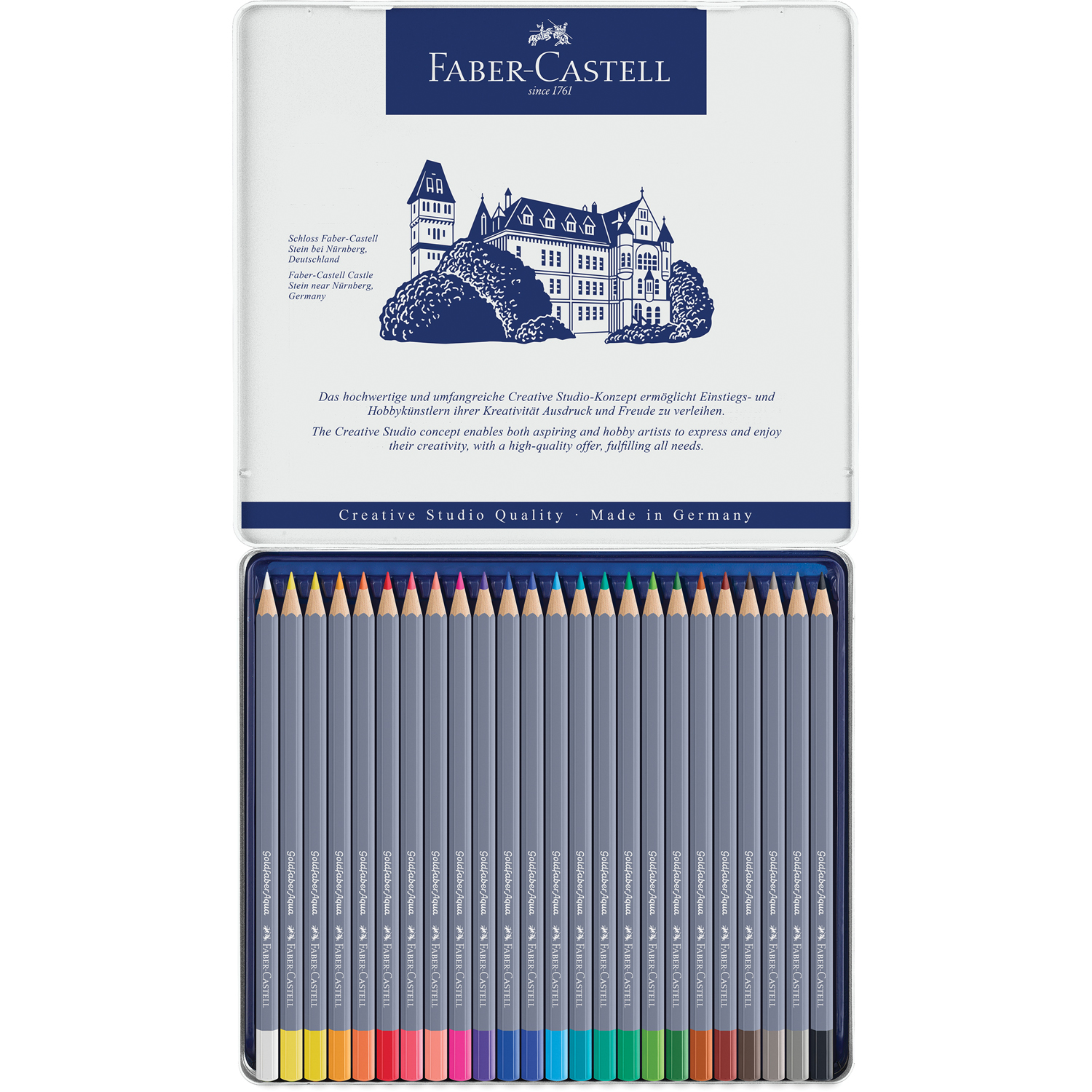 Карандаши акварельные FABER CASTELL художественные Goldfaber Aqua 24 цвета - фото 2