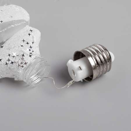 Набор Luazon ёлочных шаров «Ёлочки белые» 3 шт. батарейки 5 LED свечение белое