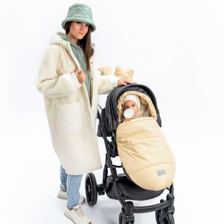 Конверт зимний AmaroBaby меховой Snowy Travel Песочный 105 см