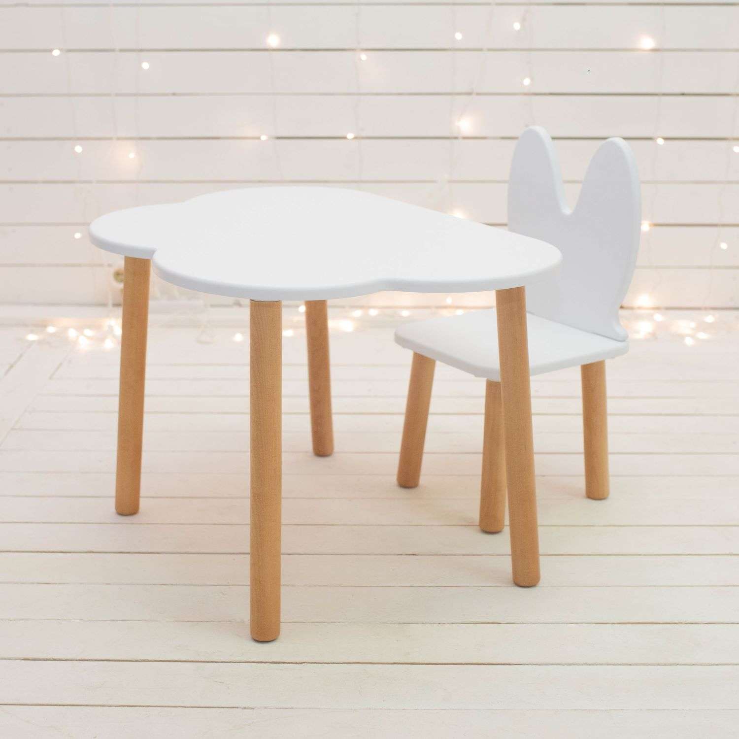 Набор стол и стул Азбука Кроваток деревяный для детей Kiddest Premium - фото 1