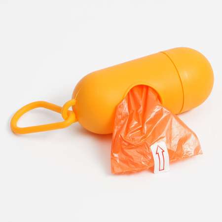 Контейнер Пижон для уборки за собаками 15 пакетов оранжевый