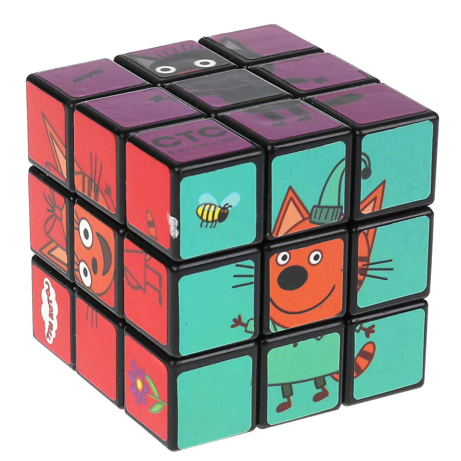 Логическая игра Играем Вместе три кота кубик 3х3 с картинками 312911 - фото 1