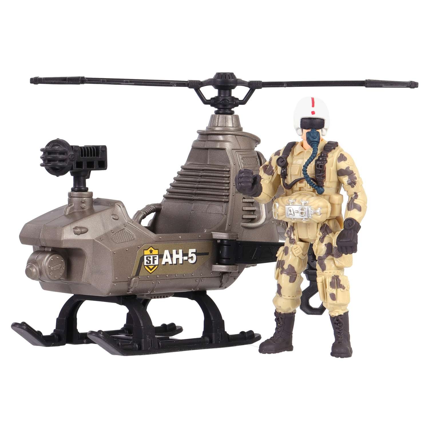 Игровой набор 2 в 1 Chap Mei Лёгкий вертолёт с фигуркой пилота и «Карманный герой» в кейсе - фото 1