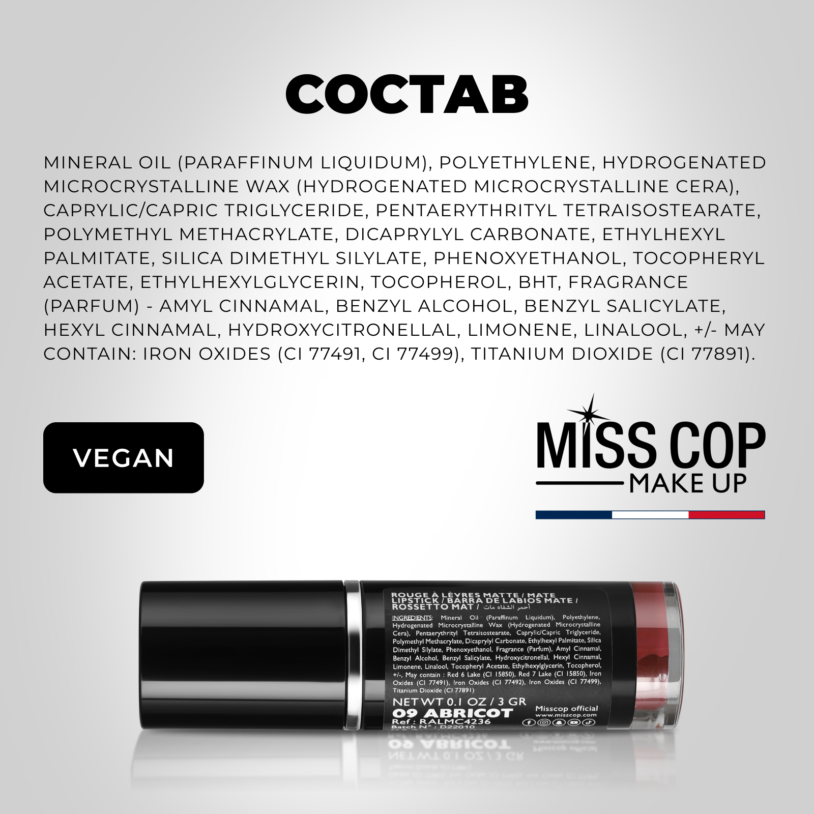 Помада губная матовая Miss Cop Франция цвет 11 Miss Glam мисс гламур 3 г - фото 6