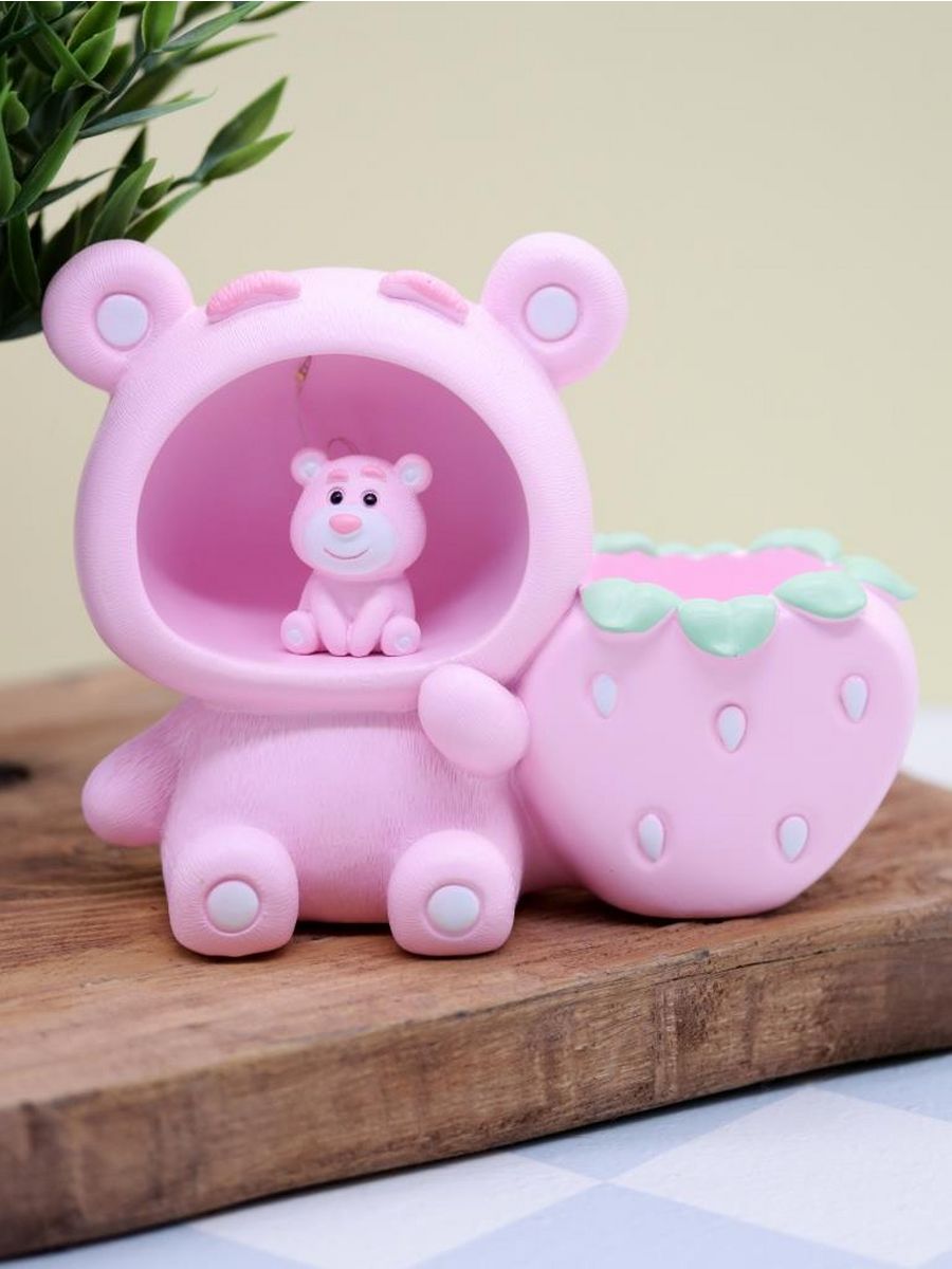 Ночник-подставка iLikeGift Strawberry bear pink - фото 2