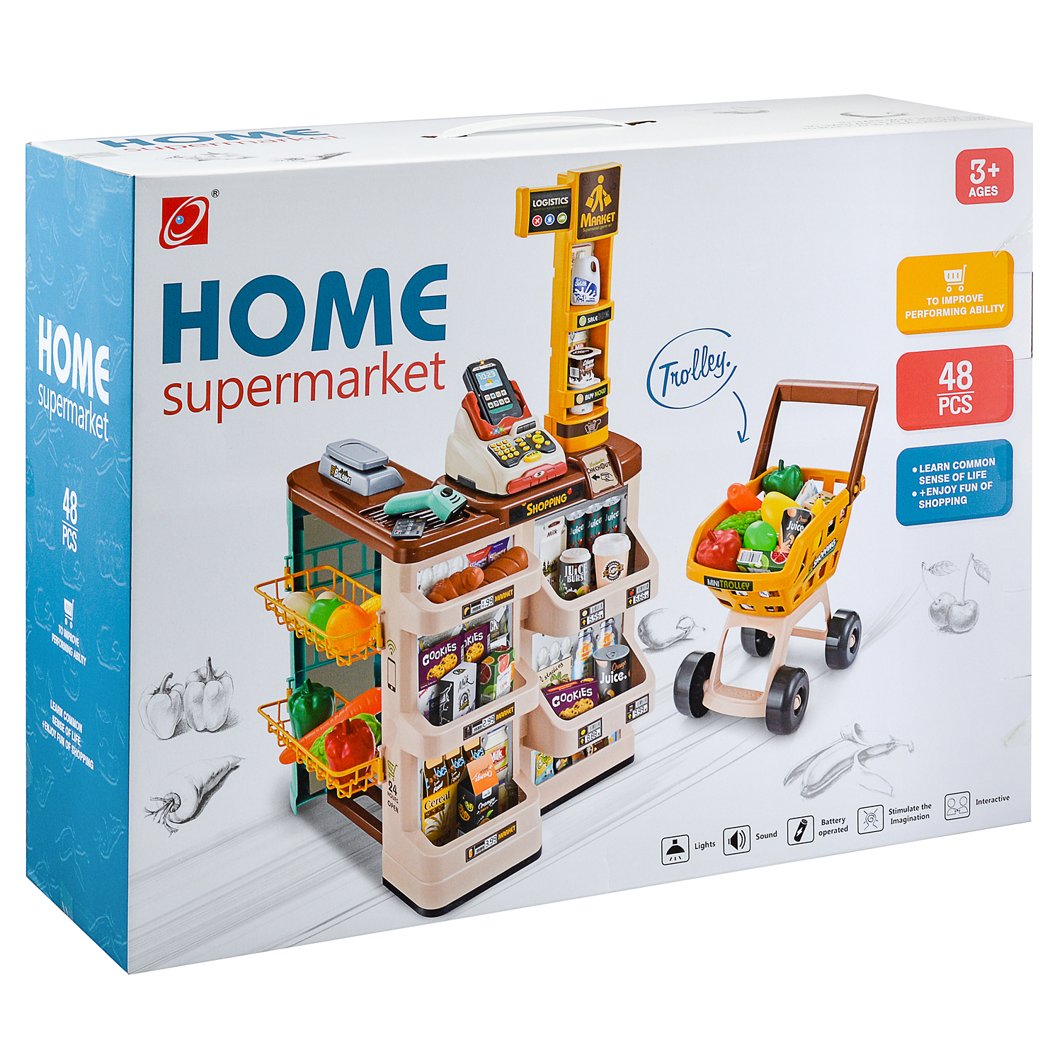 Игровой набор Ural Toys Супермаркет с тележкой для покупок - фото 2