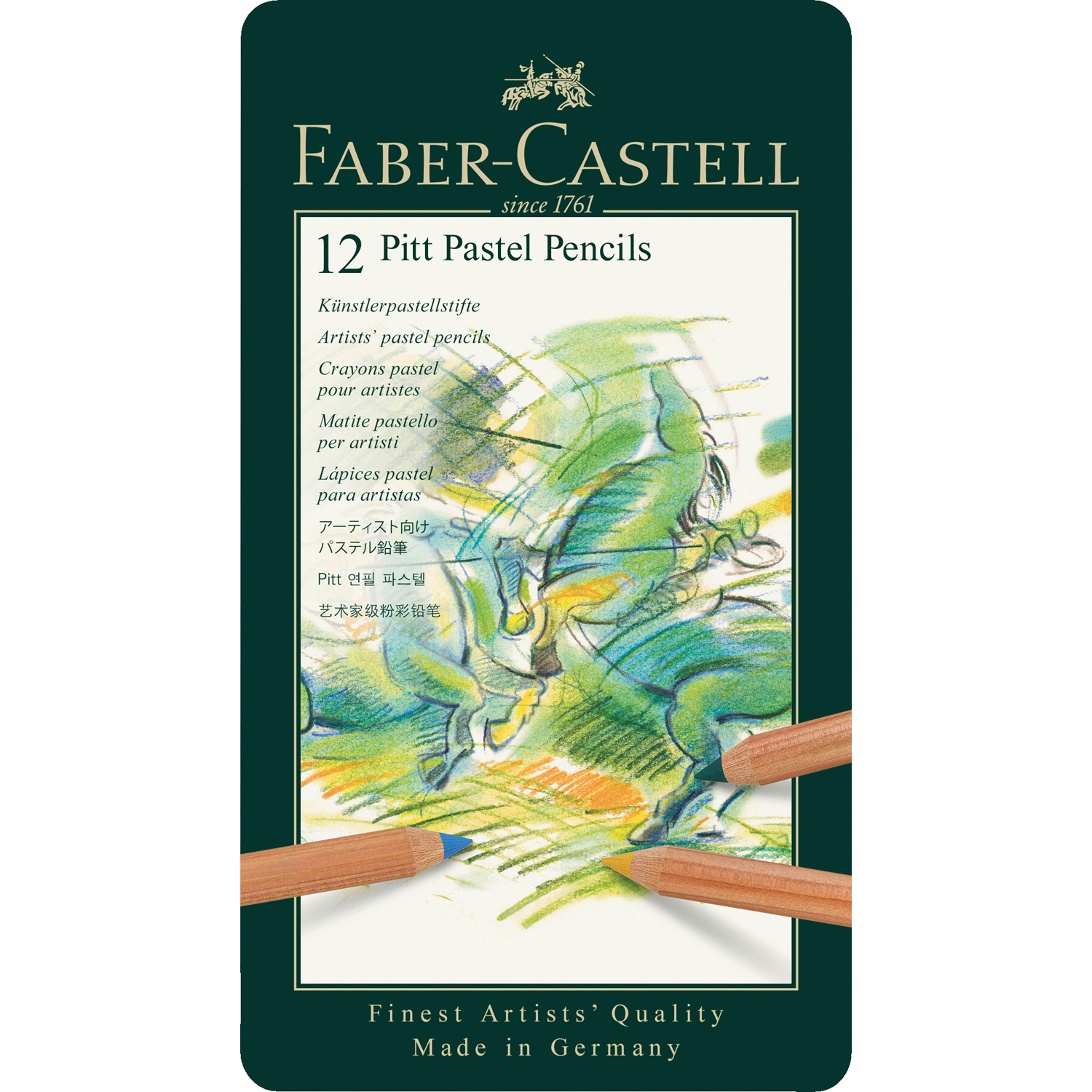 Пастельные карандаши Faber Castle Pitt Pastel 12 цветов коробка - фото 1