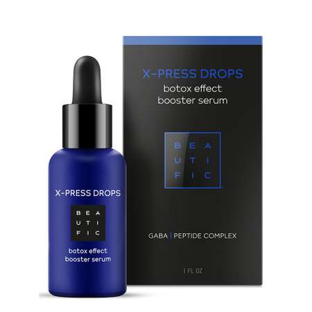 Сыворотка для лица BEAUTIFIC X-press Drops антивозрастная ботокс с гиалуроновой кислотой и пептидами 30мл