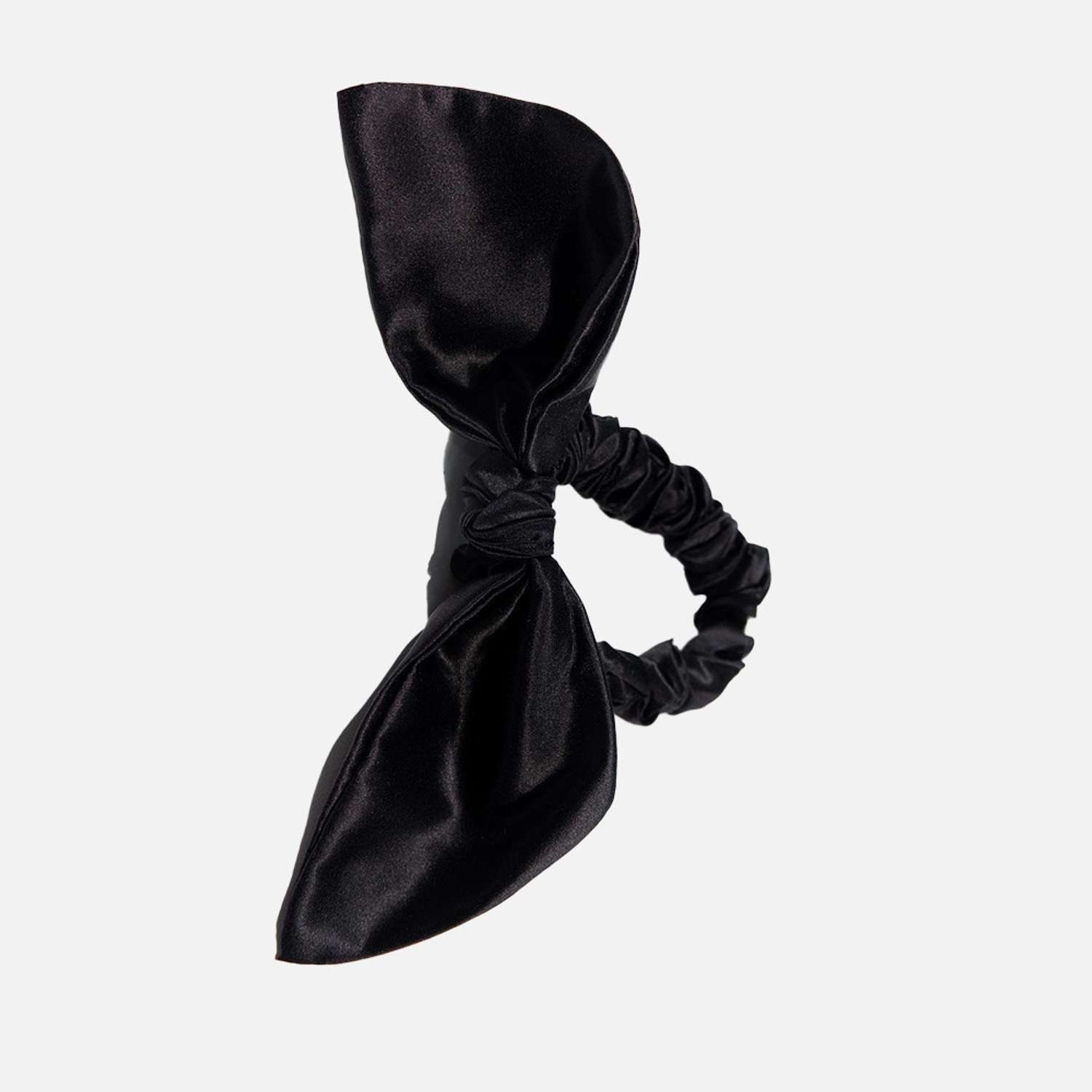 Резинка для волос Assoro шелковая Бантик черный - фото 1