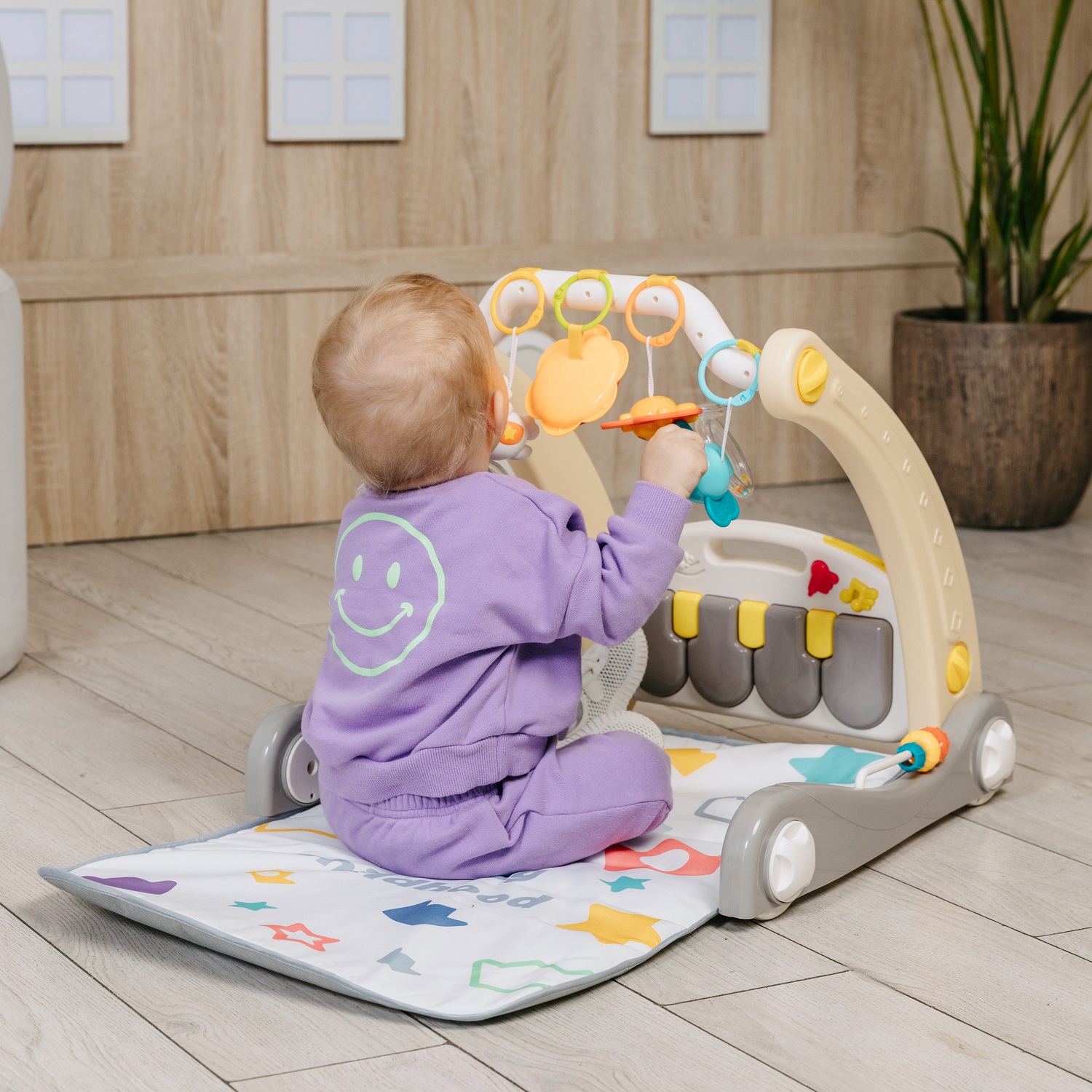 Ходунки BabyCare 2в1 с игровым ковриком Flash розовые - фото 11