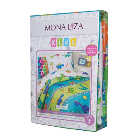 Комплект постельного белья Mona Liza 1.5сп Дино 70*70 и 50*70 в подарок бязь