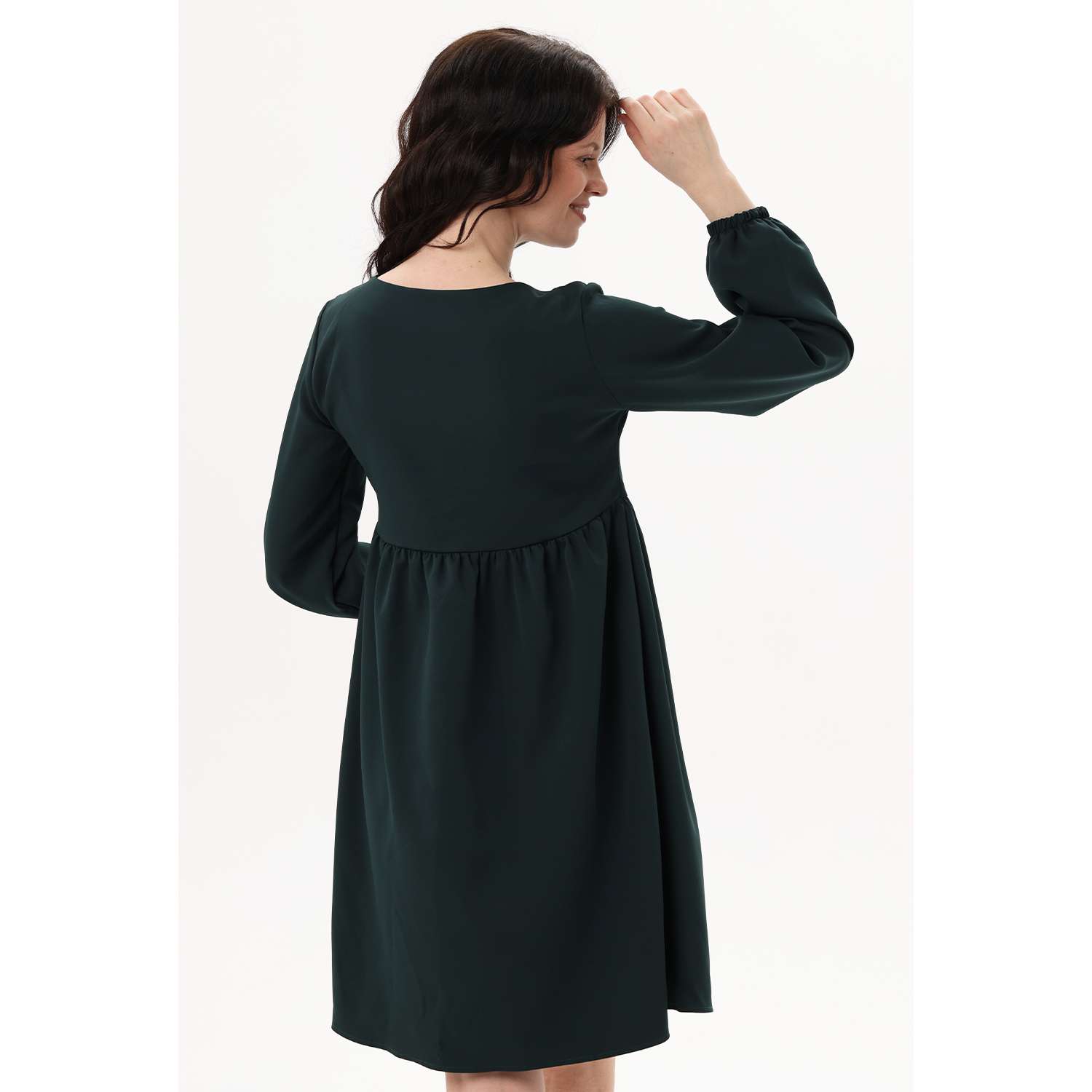 Платье для беременных Мама Эксперт 1-10525Е Изумрудно-зеленый - фото 2
