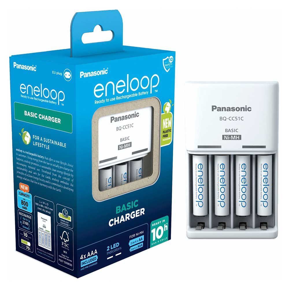 Зарядное устройство PANASONIC Basic Charger с аккумуляторами Eneloop 4шт AAA 800mAh - фото 1