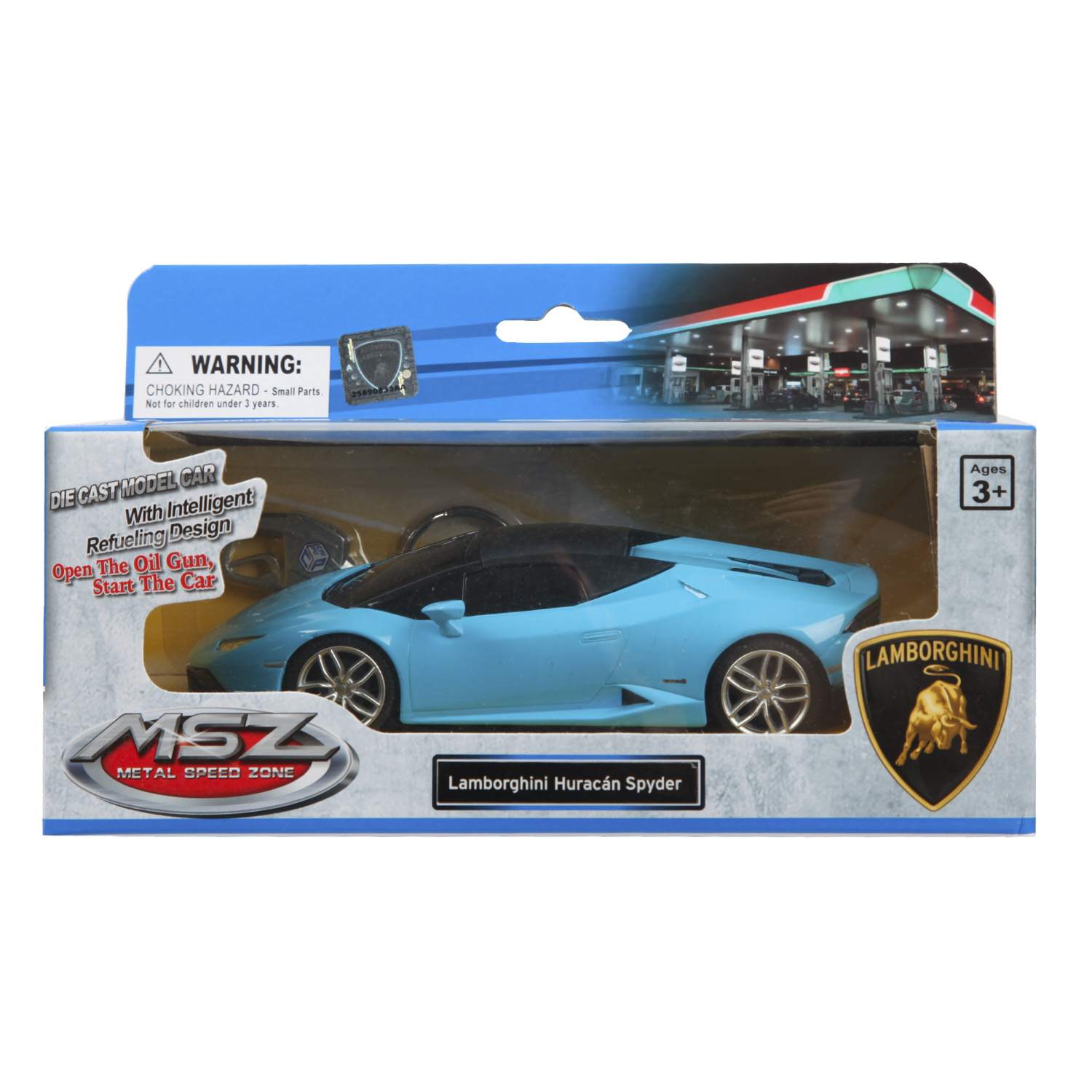 Машина MSZ 1:32 Lamborghini Huracan LP610-4 Spyder Голубая 68422 купить по  цене 599 ₽ в интернет-магазине Детский мир