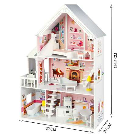Кукольный домик PAREMO Стейси Авенью с мебелью 15 предметов