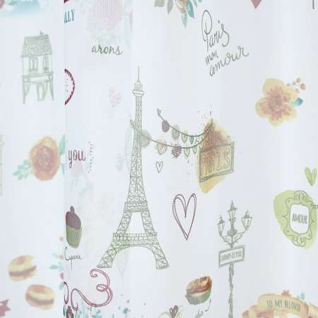 Тюль ТД Текстиль вуаль Paris 300х260 белая зеленый