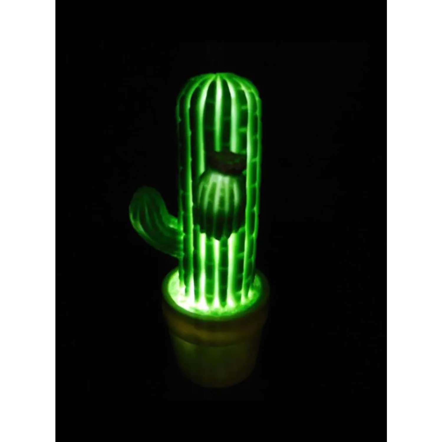 Лампа настольная светодиодная LATS ночник детский кактус зеленый - фото 5